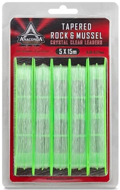 Anaconda Tapered Rock & Mussel Invisible Leaders 15m (5 stuks)