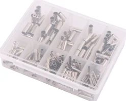 Assortiment van 210 sleeves inclusief tacklebox
