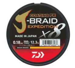 Daiwa J-Braid Expedition X8E Gevlochten Lijn Smash Orange (150m)