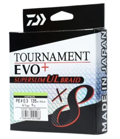 Daiwa Tournament X8 Evo+ Superslim UL Gevlochten Lijn (135m)