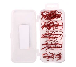 Fish4All Red Treble Hook Box (50 Stuks!)