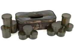 Fox Camolite 12 Pot Hookbait Case (Incl. 12 Potjes)