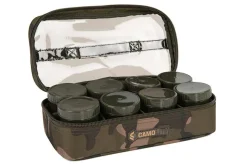 Fox Camolite 12 Pot Hookbait Case (Incl. 12 Potjes)