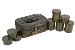 Fox Camolite 8 Pot Hookbait Case (Incl. 8 Potjes)