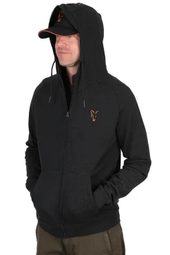 Fox Collection LW Hoody Black & Orange Vis Trui