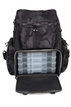 Fox Rage Camo Voyager Rucksack (Incl. 5 Tackleboxen)