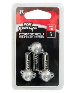 Fox Rage Corkscrew round jig heads, 3 stuks