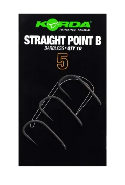 Korda Straight Point Barbless Karperhaken (10 Stuks)