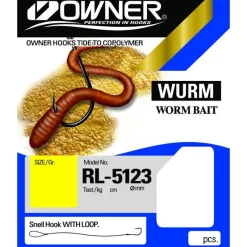 Owner Wurmhaken RL5123 Onderlijnen 0.30mm (8.2kg) (65cm)