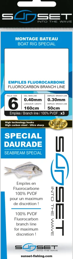 Sunset BDL Boat RS Competition Special Seabream Fluorocarbon Rig 0,40mm