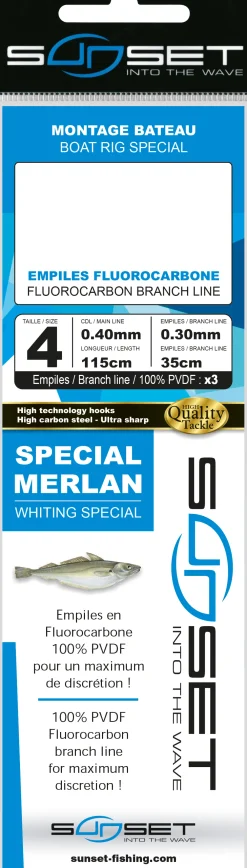 Sunset BDL Boat RS Competition Special Chinu Fluorocarbon Rig 160cm + 3x 30cm