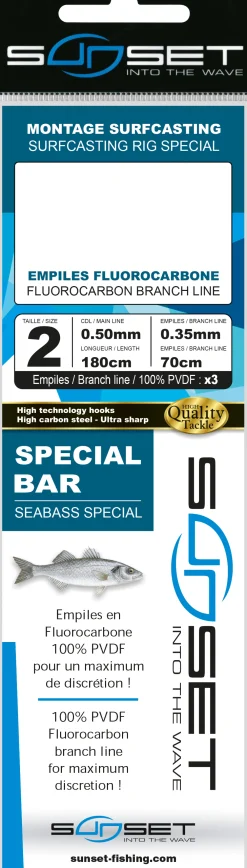 Sunset BDL Surfcasting RS Competition Special Seabass Fluorocarbon Rig 0,50mm