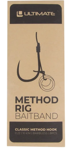 Ultimate Method Rig Barbless With Baitband 10cm 0.22mm (8 Stuks)