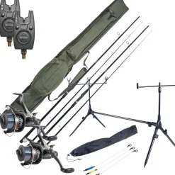 Ultimate Session Carp Set met hengels, molens, beetmelders, rod pod én foudraal!