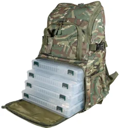 Ultimate Ultra Backpack Camo (Incl. 4 Tackleboxen & Raincover!)